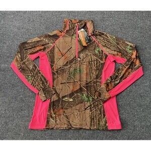 Trail Crest Women's XL Stretch Performance Shirt Camouflage Pink Hunting Top NEW